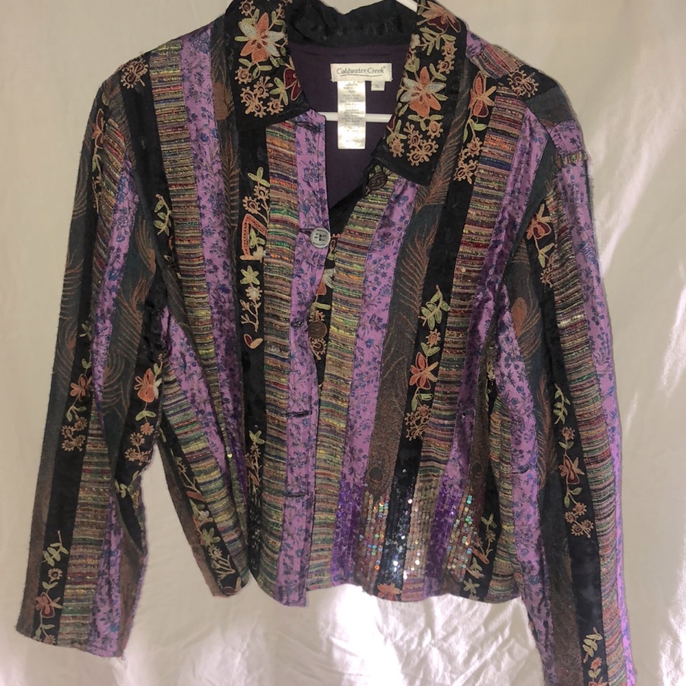 Vintage multicolored jacket with sequins
